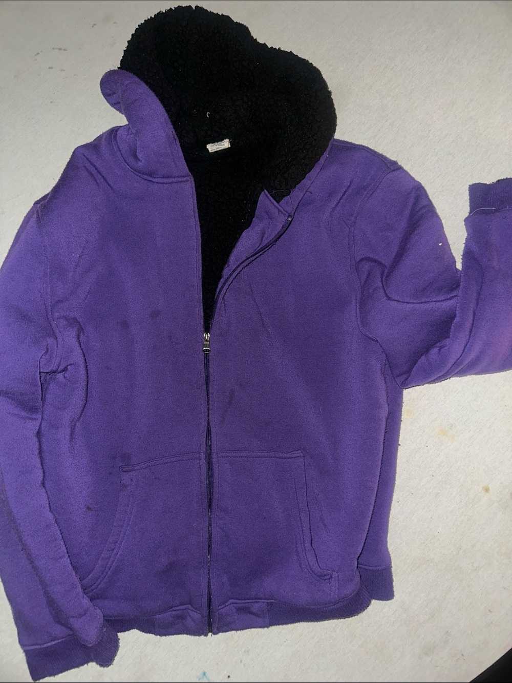 Unisex Size XL Architect Zip-Up Fleece Jacket in Purple with Black Lining